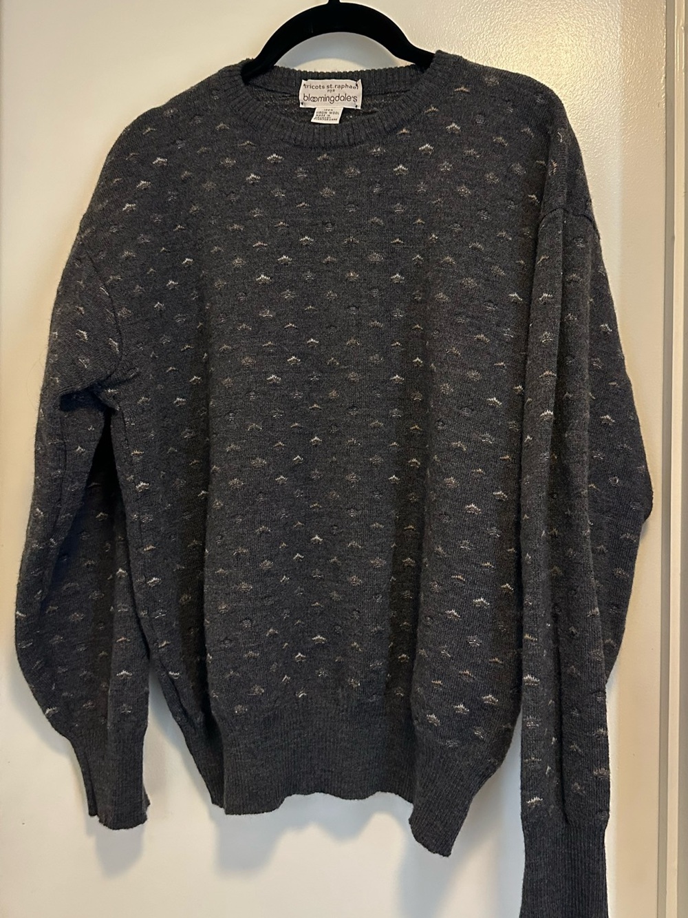 Tricots St. Raphael’s for Bloomingdale’s Unisex Charcoal Crewneck Sweater